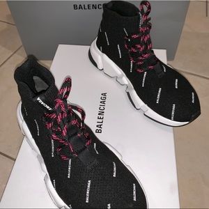 Balenciaga lace up logo speed trainers